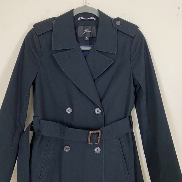 J Crew Black 2011 Icon Trench Coat - Picture 6 of 13